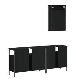 Ensemble de meubles salle de bain 3 pcs noir bois d'ingénierie