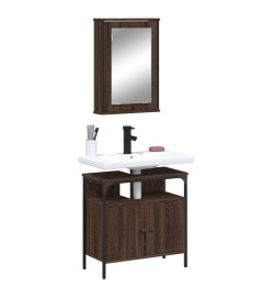 Ensemble de meubles de salle de bain 2 pcs Chêne marron