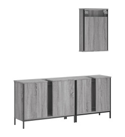 Ensemble de meubles de salle de bain 3 pcs Sonoma gris