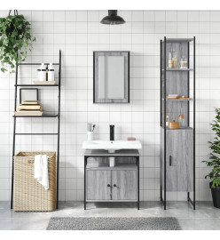 Ensemble de meubles de salle de bain 3 pcs Sonoma gris