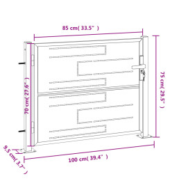 Portail de jardin 100x75 cm acier inoxydable