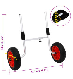 Chariot pour kayak détachable 100 kg aluminium