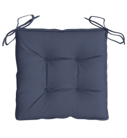 Coussins de chaise lot de 2 bleu marine 50x50x7 cm tissu oxford