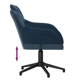 Chaise pivotante de bureau Bleu Velours