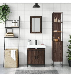 Ensemble de meubles de salle de bain 3 pcs Chêne marron