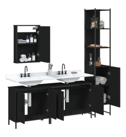 Ensemble de meubles salle de bain 4 pcs noir bois d'ingénierie