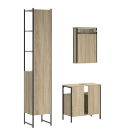 Ensemble de meubles de salle de bain 3 pcs chêne sonoma