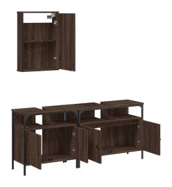 Ensemble de meubles de salle de bain 3 pcs Chêne marron