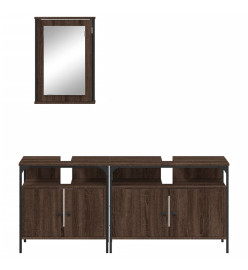 Ensemble de meubles de salle de bain 3 pcs Chêne marron