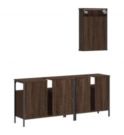 Ensemble de meubles de salle de bain 3 pcs Chêne marron