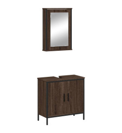 Ensemble de meubles de salle de bain 2 pcs Chêne marron