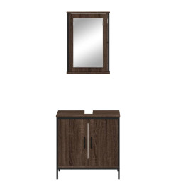 Ensemble de meubles de salle de bain 2 pcs Chêne marron