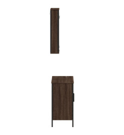 Ensemble de meubles de salle de bain 2 pcs Chêne marron