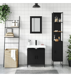 Ensemble de meubles salle de bain 3 pcs noir bois d'ingénierie