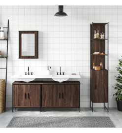 Ensemble de meubles de salle de bain 4 pcs Chêne marron