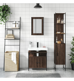 Ensemble de meubles de salle de bain 3 pcs Chêne marron