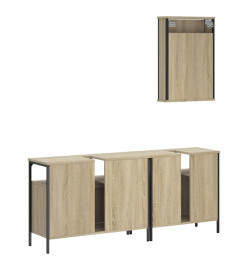 Ensemble de meubles de salle de bain 3 pcs chêne sonoma