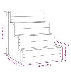 Escalier pour animaux de compagnie 40x49x47 cm Bois de pin