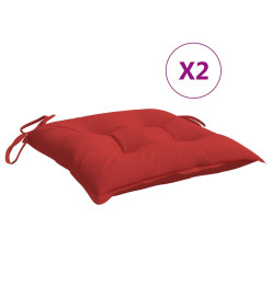 Coussins de palette lot de 2 rouge 50x50x7 cm tissu oxford