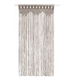 Rideau en macramé Taupe 140x240 cm Coton