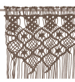 Rideau en macramé Taupe 140x240 cm Coton