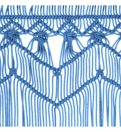 Rideau en macramé Bleu 140x240 cm Coton