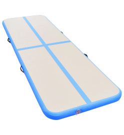 Tapis gonflable de gymnastique avec pompe 500x100x10cm PVC Bleu