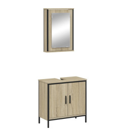 Ensemble de meubles de salle de bain 2 pcs chêne sonoma