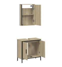 Ensemble de meubles de salle de bain 2 pcs chêne sonoma