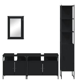 Ensemble de meubles salle de bain 4 pcs noir bois d'ingénierie