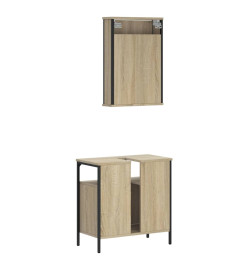 Ensemble de meubles de salle de bain 2 pcs chêne sonoma