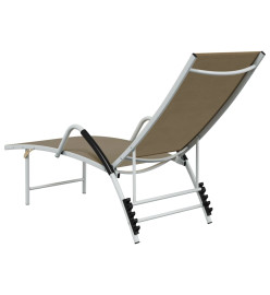 Chaise longue Textilène et aluminium Taupe