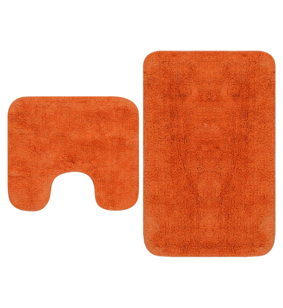 Tapis de salle de bain 2 pcs Tissu Orange