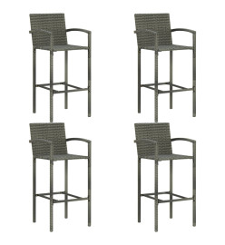Ensemble de bar de jardin 5 pcs Gris