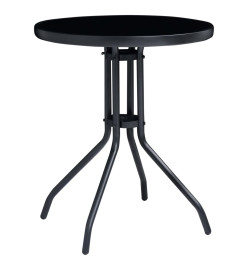 Mobilier de bistro 3 pcs Aluminium et textilène Noir