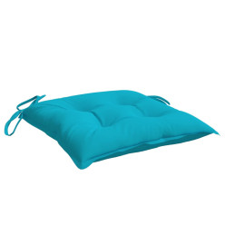 Coussins de chaise 2 pcs turquoise 40x40x7 cm tissu