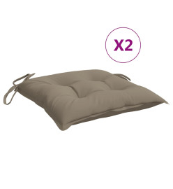 Coussins de palette lot de 2 taupe 50x50x7 cm tissu oxford