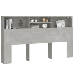 Armoire de tête de lit Gris béton 180x19x103,5 cm
