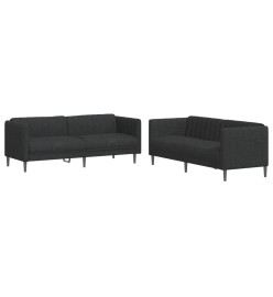 Ensemble de canapés 2 pcs noir tissu