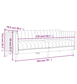 Ensemble de canapés 2 pcs noir tissu