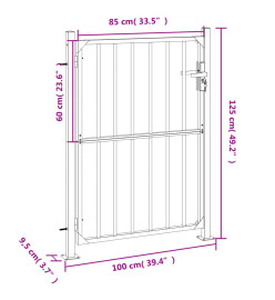 Portail de jardin 100x125 cm acier inoxydable