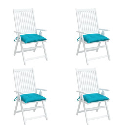 Coussins de chaise 4 pcs turquoise 40x40x7 cm tissu