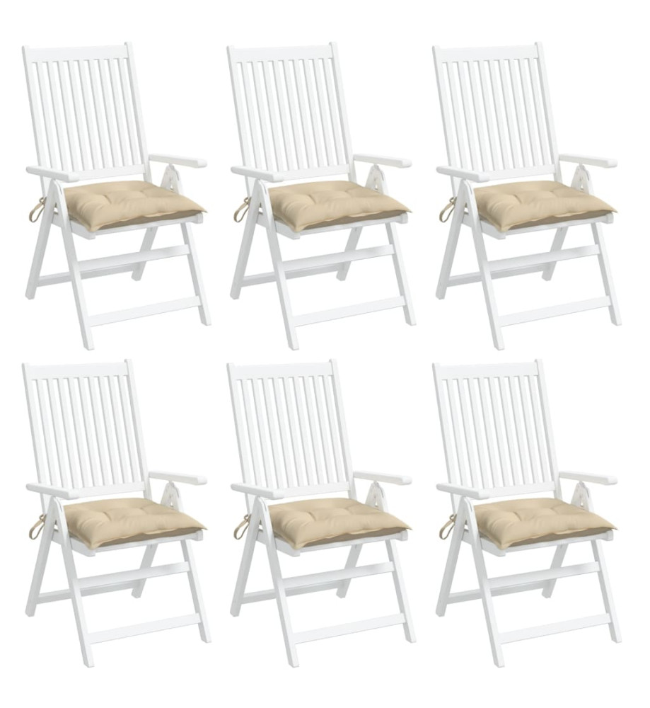 Coussins de palette lot de 6 beige 50x50x7 cm tissu oxford Coussins de palette lot de 6 beige 50x50x7 cm tissu oxford