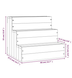 Escalier pour animaux de compagnie Blanc 40x37,5x35 cm Bois pin