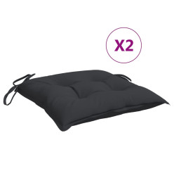 Coussins de palette lot de 2 noir 50x50x7 cm tissu oxford