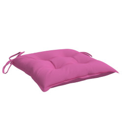 Coussins de chaise 2 pcs rose 40x40x7 cm tissu