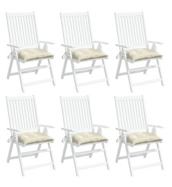 Coussins de chaise 6 pcs blanc crème 50x50x7 cm tissu oxford