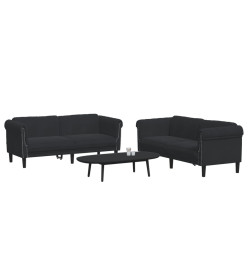 Ensemble de canapés 2 pcs noir velours