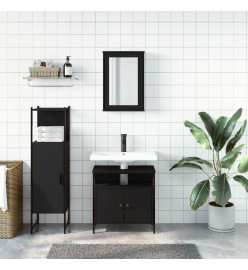 Ensemble de meubles salle de bain 3 pcs noir bois d'ingénierie