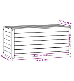 Boîte de jardin gris 101x50,5x46,5 cm bois massif de pin